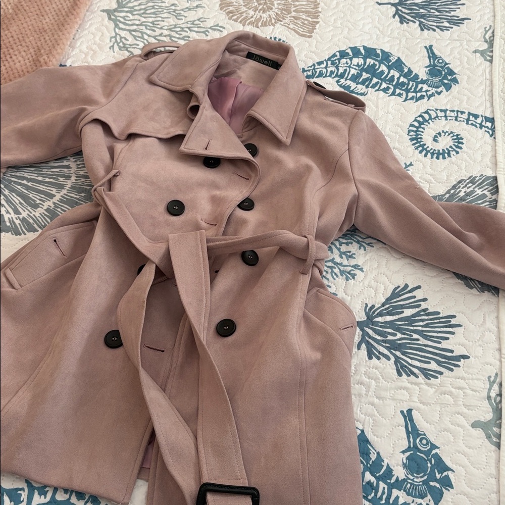 Stylish Pink Trench Coat with Belt